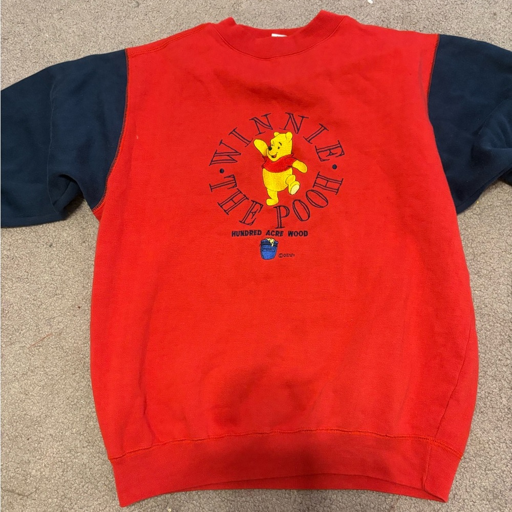 Disney Winnie the Pooh Red and Blue Sweatshirt Vintage 90s